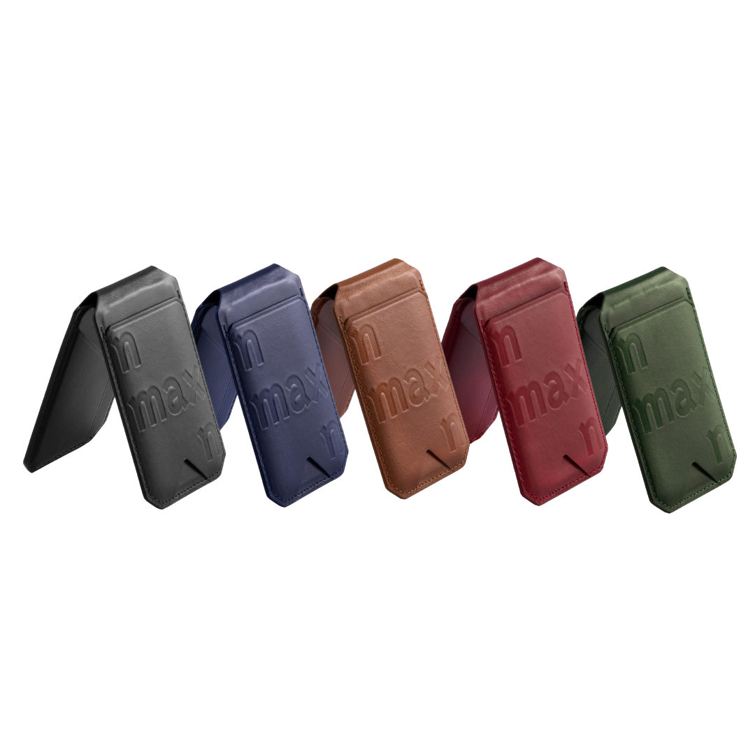 Genuine Leather Stand Card Holder for MagSafe-Compatible Phones 本