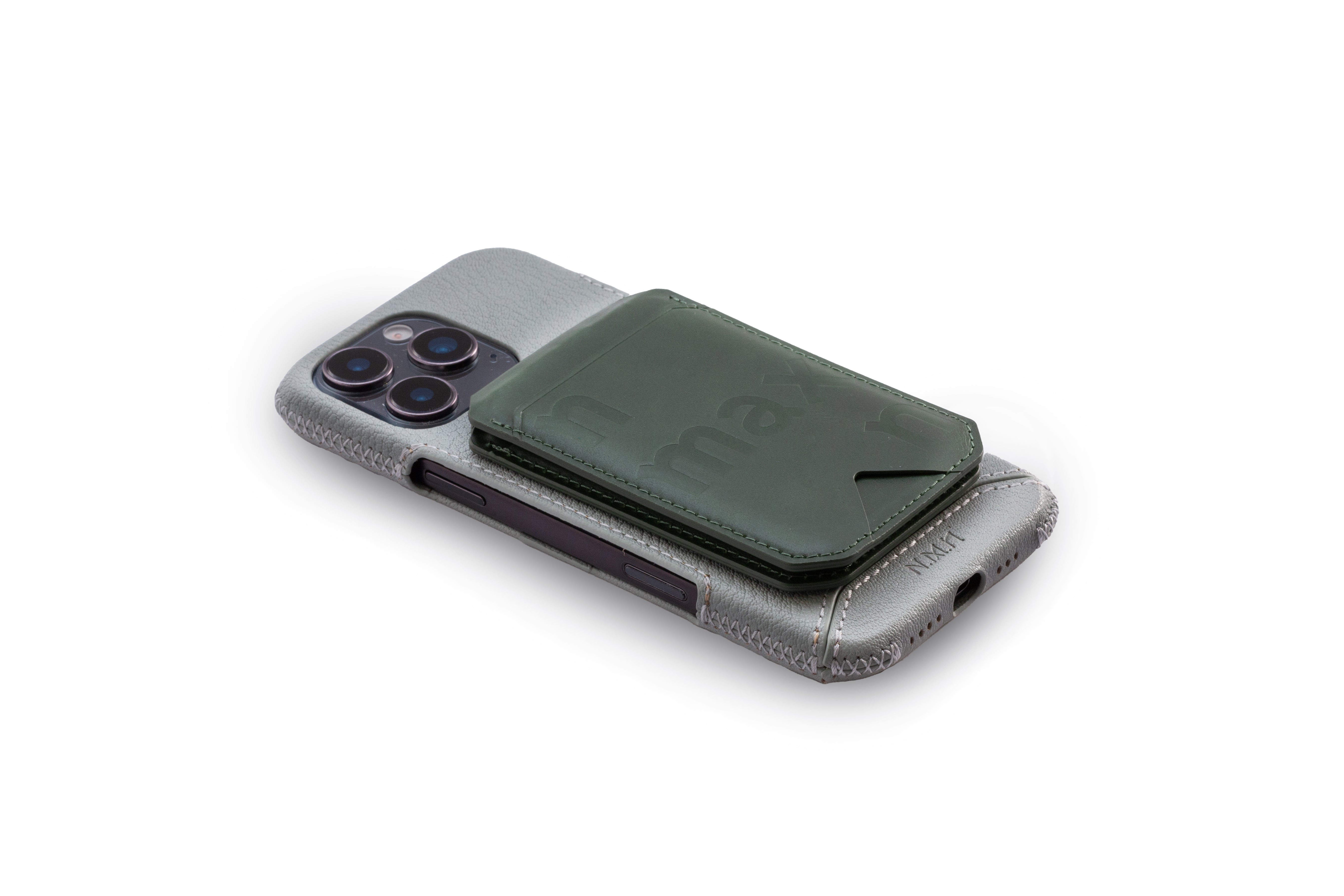 Genuine Leather Stand Card Holder for MagSafe-Compatible Phones 本