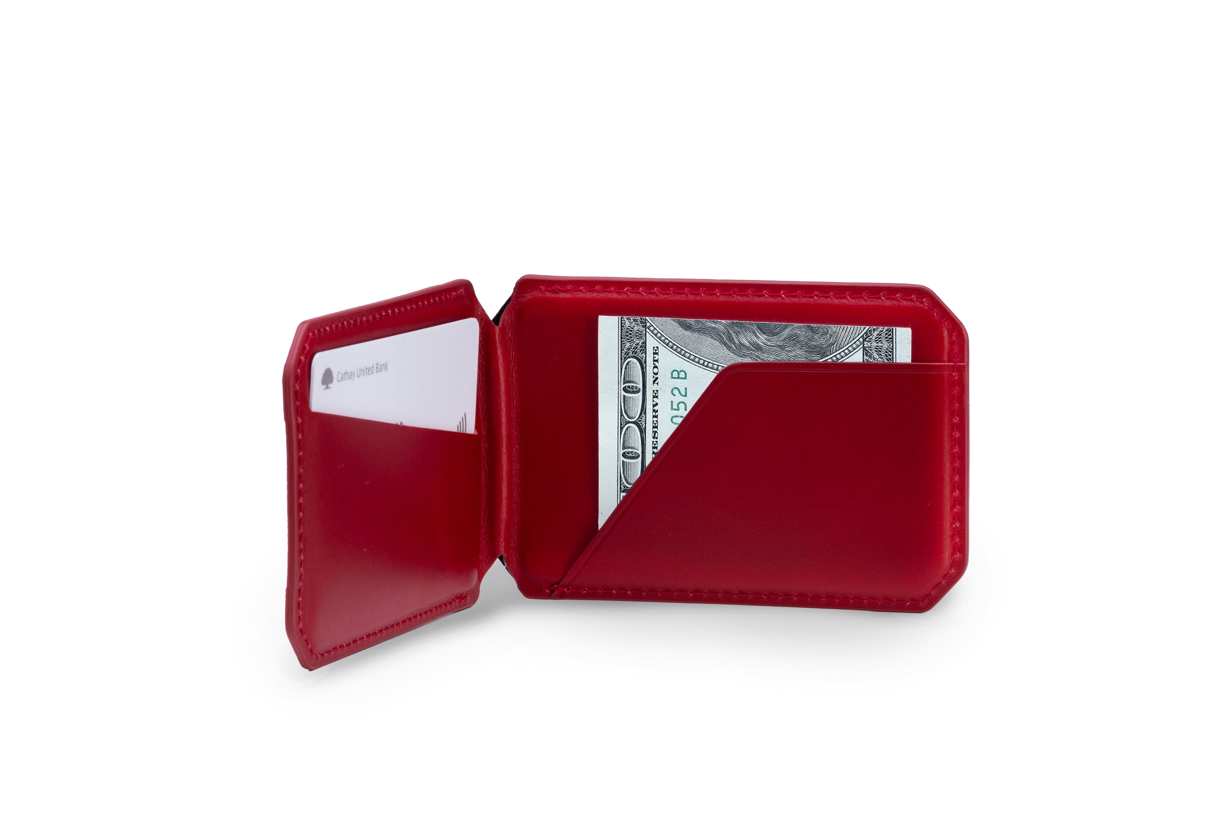 カードホルダー (ML , F) レッド Genuine Leather Stand Card Holder for MagSafe-Compatible Phones 本