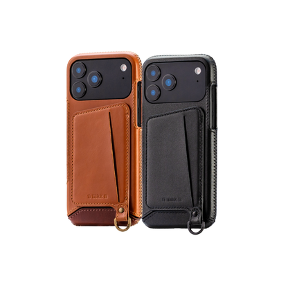 New!!Genuine Leather multi-functional Case for iPhone 17シリーズ（ハンドストラップ付）