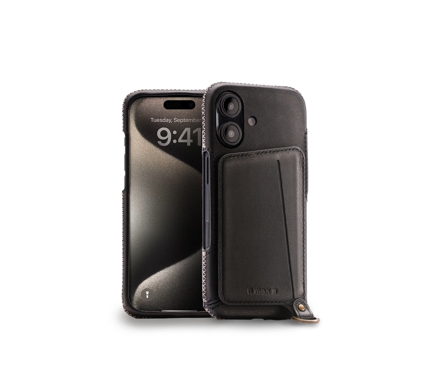 New!!Genuine Leather multi-functional Case for iPhone 16シリーズ（ハンドストラップ付）