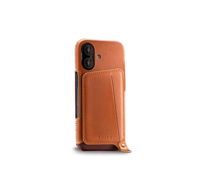 New!!Genuine Leather multi-functional Case for iPhone 16シリーズ（ハンドストラップ付）