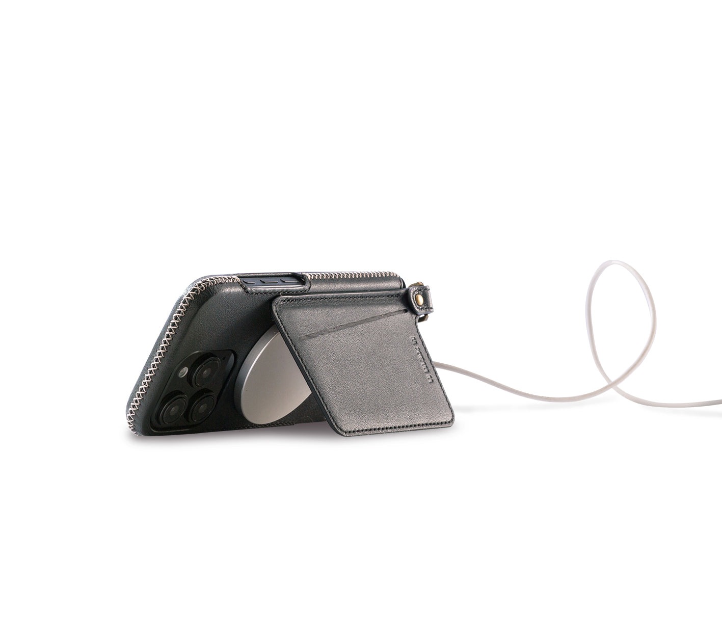 New!!Genuine Leather multi-functional Case for iPhone 16シリーズ（ハンドストラップ付）