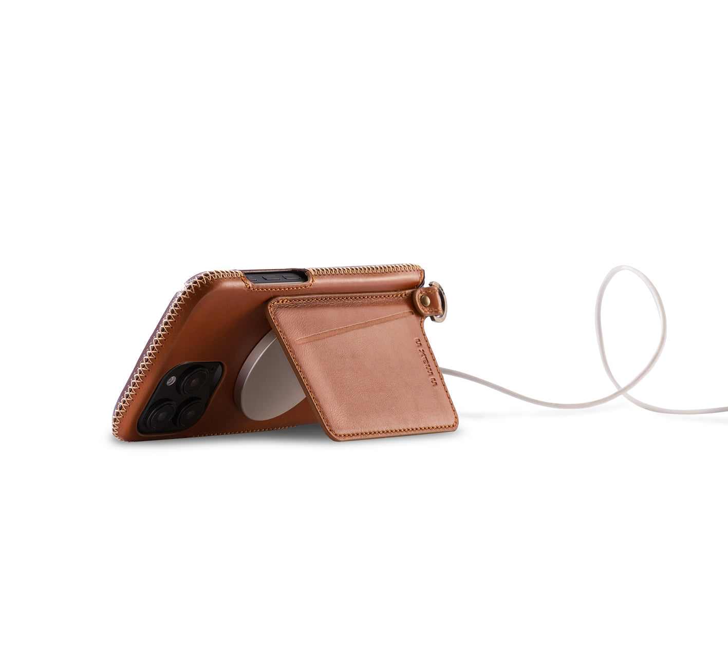 New!!Genuine Leather multi-functional Case for iPhone 16シリーズ（ハンドストラップ付）