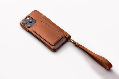 New!!Genuine Leather multi-functional Case for iPhone 16シリーズ（ハンドストラップ付）